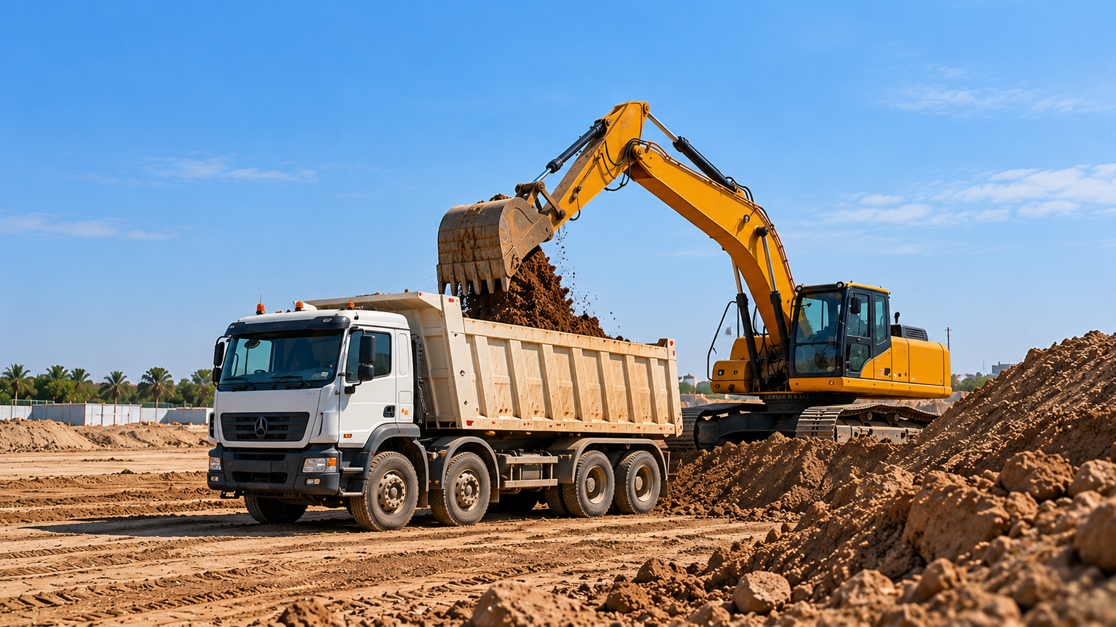 Earthworks machinery on site